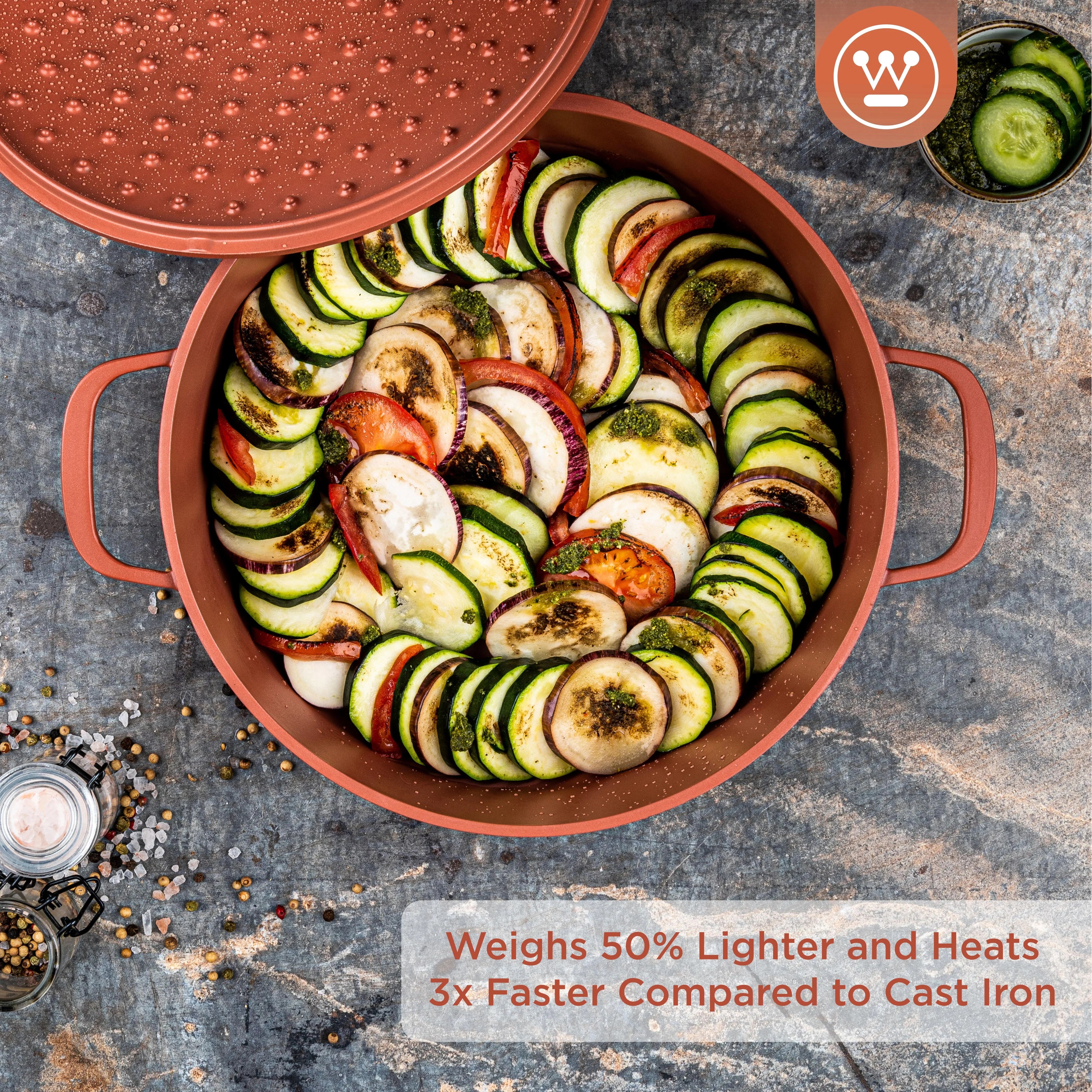 Cacerola Baja Performance Terracota Antiadherente 32 cm Westinghouse (WCCC0095L32OR)