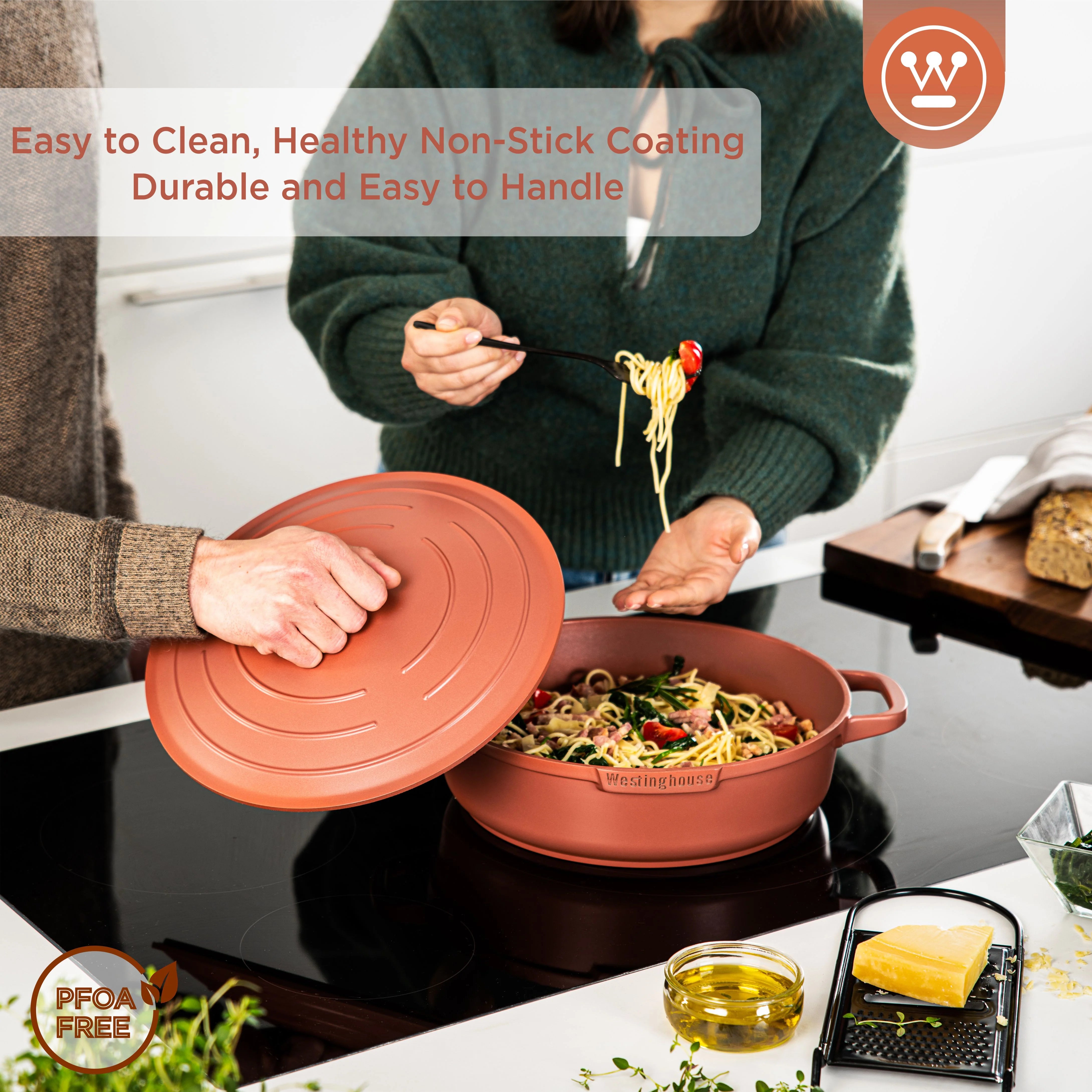 Cacerola Baja Performance Terracota Antiadherente 32 cm Westinghouse (WCCC0095L32OR)