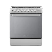 Cocina de Gas Midea 6 Quemadores 30’’ Capelo Air Fryer Parrillas Hierro Fundido (MGS30FS1LEAMSS) - Cocinas