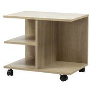 Mesa Auxiliar Moderna con Rodines Roble Claro 50x42.5x35 cm Kenneth Cole (KCWD2022057-O)