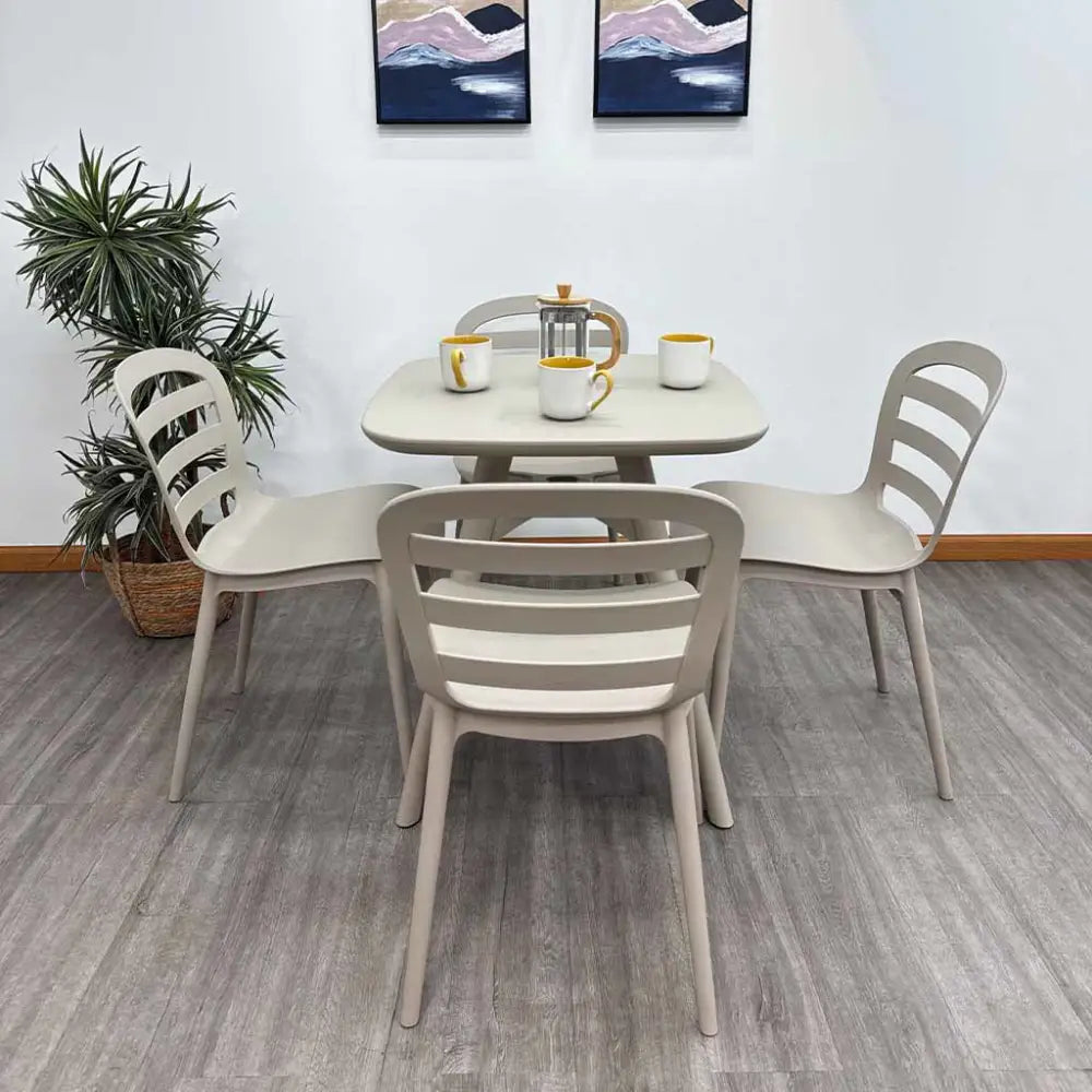 Mesa Cuadrada Plástica Color Taupe Tokoa (EX-7176) - Mesas