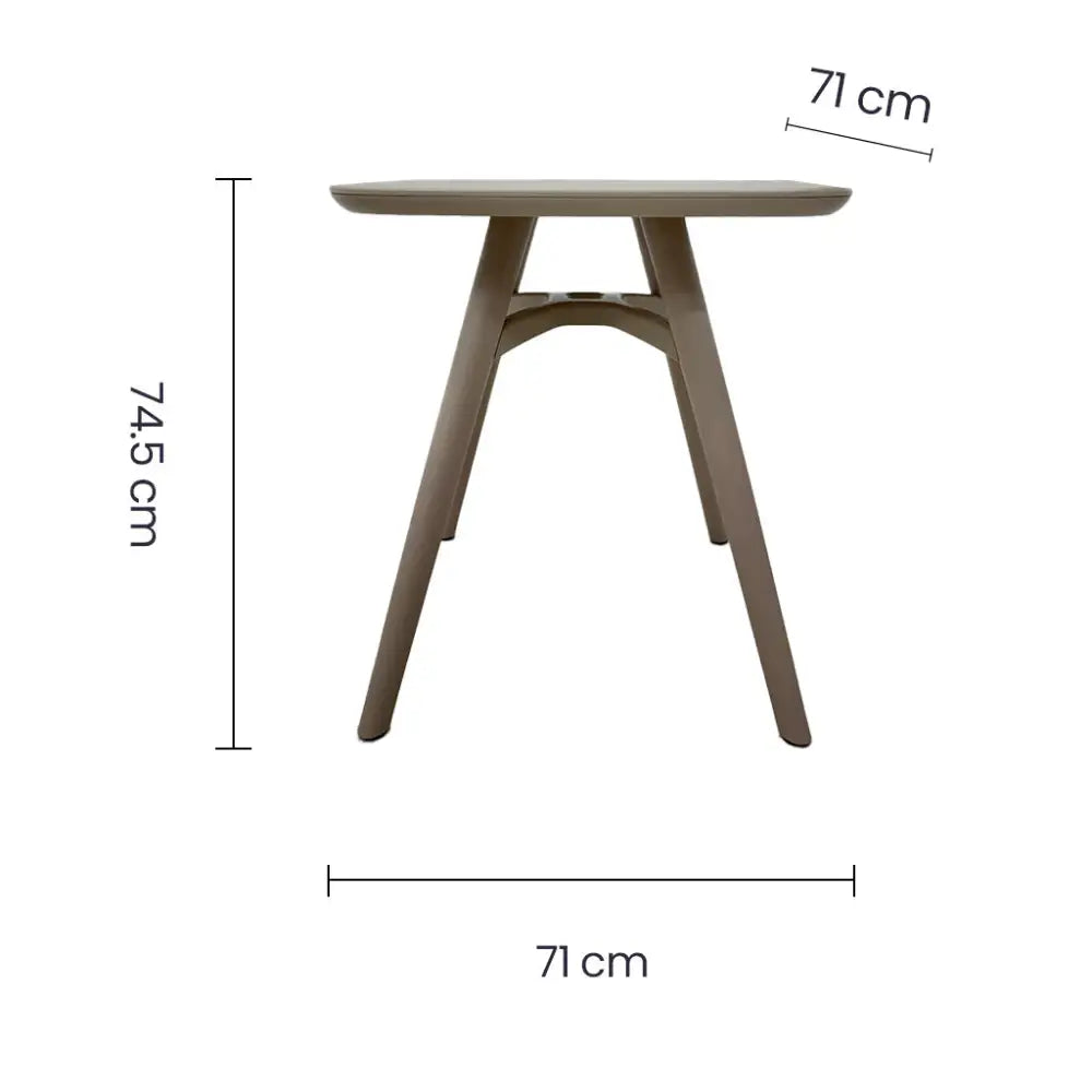 Mesa Cuadrada Plástica Color Taupe Tokoa (EX-7176) - Mesas
