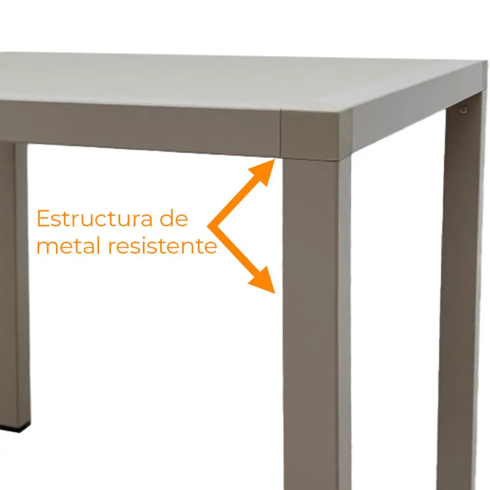 Mesa Cuadrada Plástica en Color Taupe Tokoa (EX-7177) - Mesas