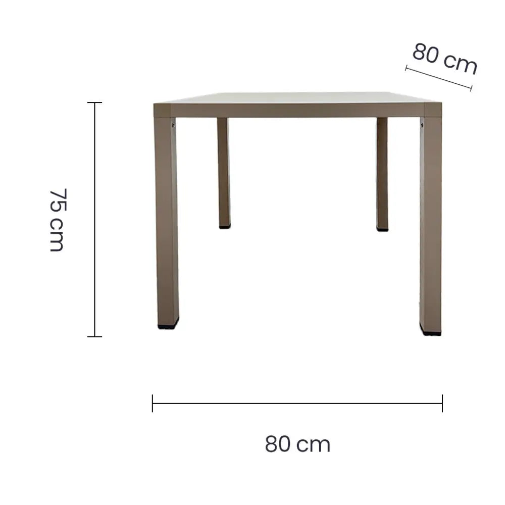 Mesa Cuadrada Plástica en Color Taupe Tokoa (EX-7177) - Mesas