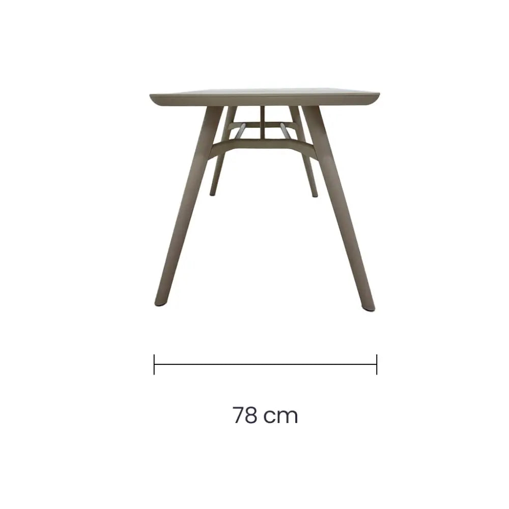 Mesa Rectangular Plástica Color Taupe Tokoa (EX-7175) - Mesas