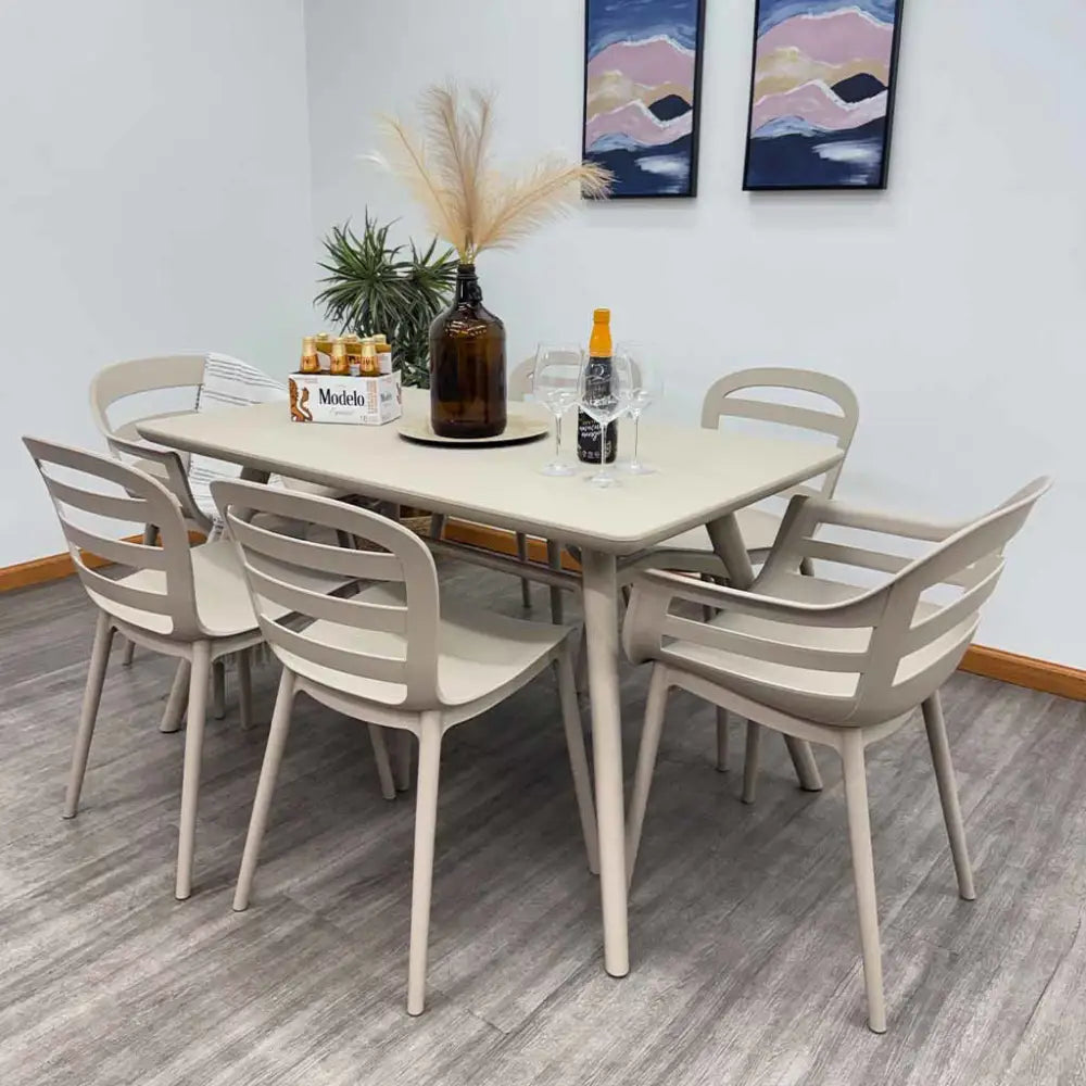 Mesa Rectangular Plástica Color Taupe Tokoa (EX-7175) - Mesas