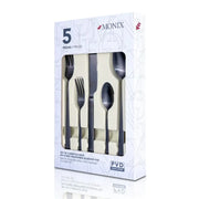 Set de Cubiertos Acero Inoxidable 5 piezas Negro Mate Monix (75899) - Juegos