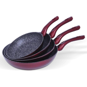 Set de Sartenes Rojos Mármol 4 Piezas Monix (704029)