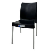 Silla Ada Plástica en Color Negro con Patas de Metal Reyplast (SLX094000) yapcr.com Costa Rica