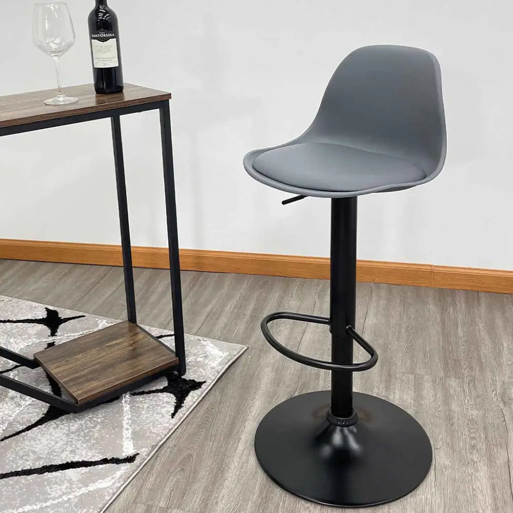 Silla de Bar con Asiento y Respaldo Acolchado en Color Gris Tokoa (AC-583) - Bancos