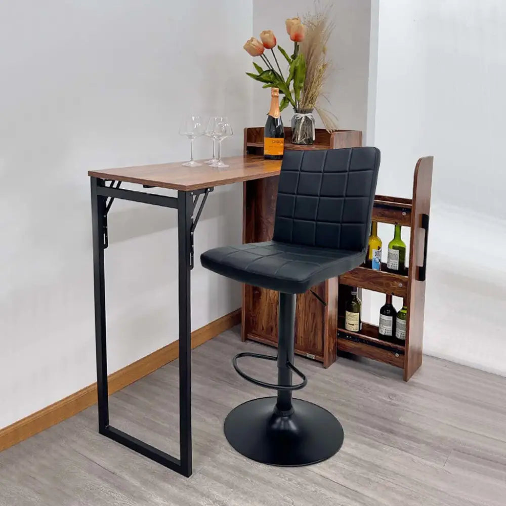 Silla de Bar con Asiento y Respaldo Acolchado en Color Negro Tokoa (AC-685) - Bancos