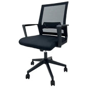 Silla Semi Ejecutiva de Malla Negra con Brazos y Respaldar Reclinable Tokoa (OS-2188) - Sillas Escritorio