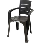 Silla Teca Plástica con Brazos Café Oscuro ReyPlast (SLX130000) - Sillas