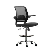 Silla Tipo Cajero con Brazos Aro y Base Cromada - Sillas de Oficina