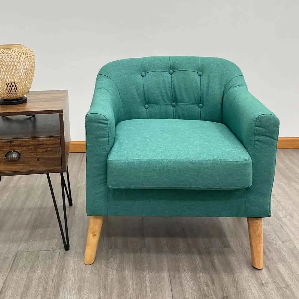 Sillón Butaca en Lino Color Turquesa (SA-4309) yapcr.com Costa Rica