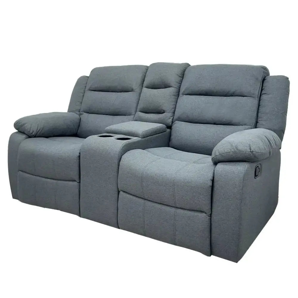 Sillón Reclinable Doble con Portavasos Tokoa Gris (SA-4327) yapcr.com Costa Rica