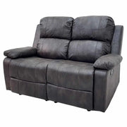 Sillón Reclinable Doble Tokoa Tela Microcuero Café Espresso (SA-4336)