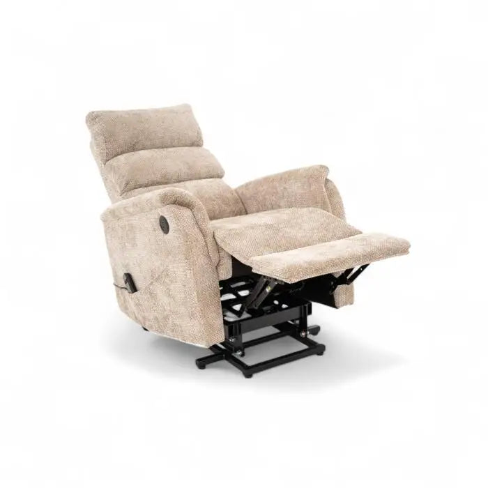 Sillón Reclinable Individual Eléctrico Orión con Sistema Lift Tela Arena