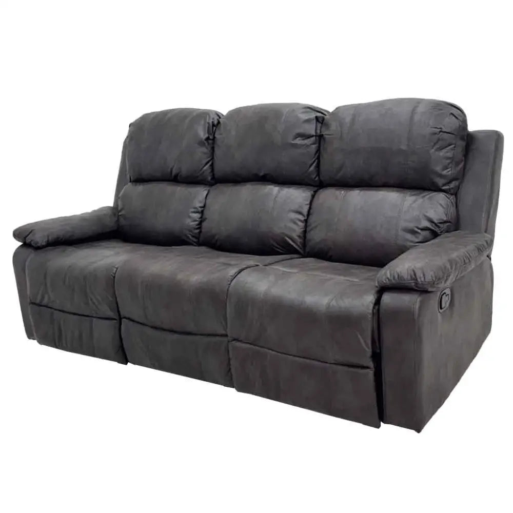 Sillón Reclinable Triple Microcuero Tokoa Café Oscuro (SA-4337)