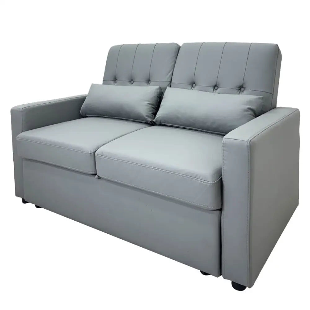 Sofá Cama Doble Tela Vinilo Antirayaduras Gris Tokoa (SA-4338)