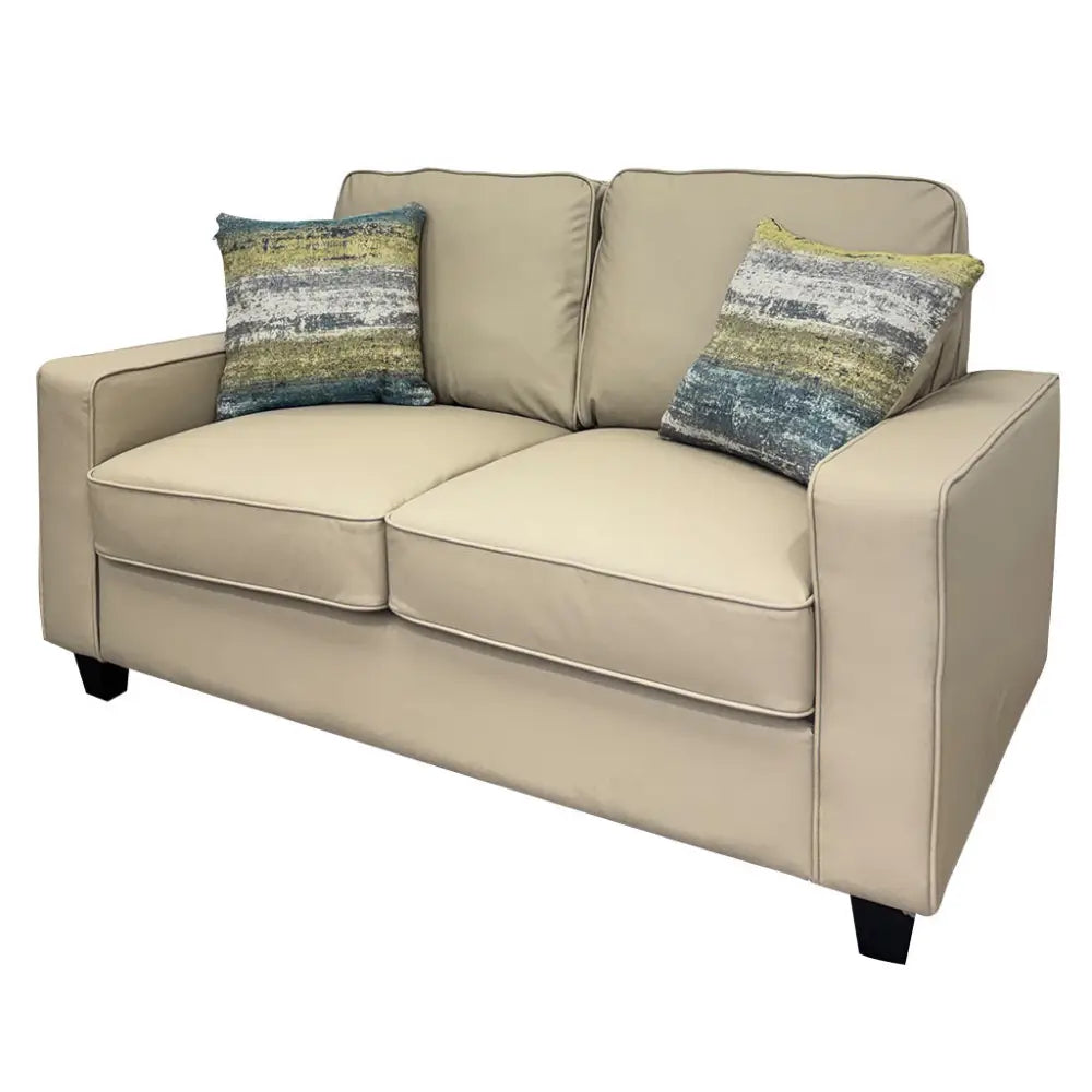 Sofá Doble en Tela Vinilo Antirayaduras Beige Tokoa (SA-4341) - Sillón