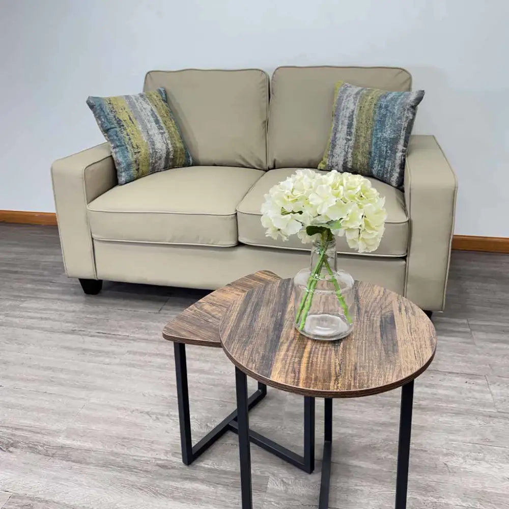 Sofá Doble en Tela Vinilo Antirayaduras Beige Tokoa (SA-4341) - Sillón