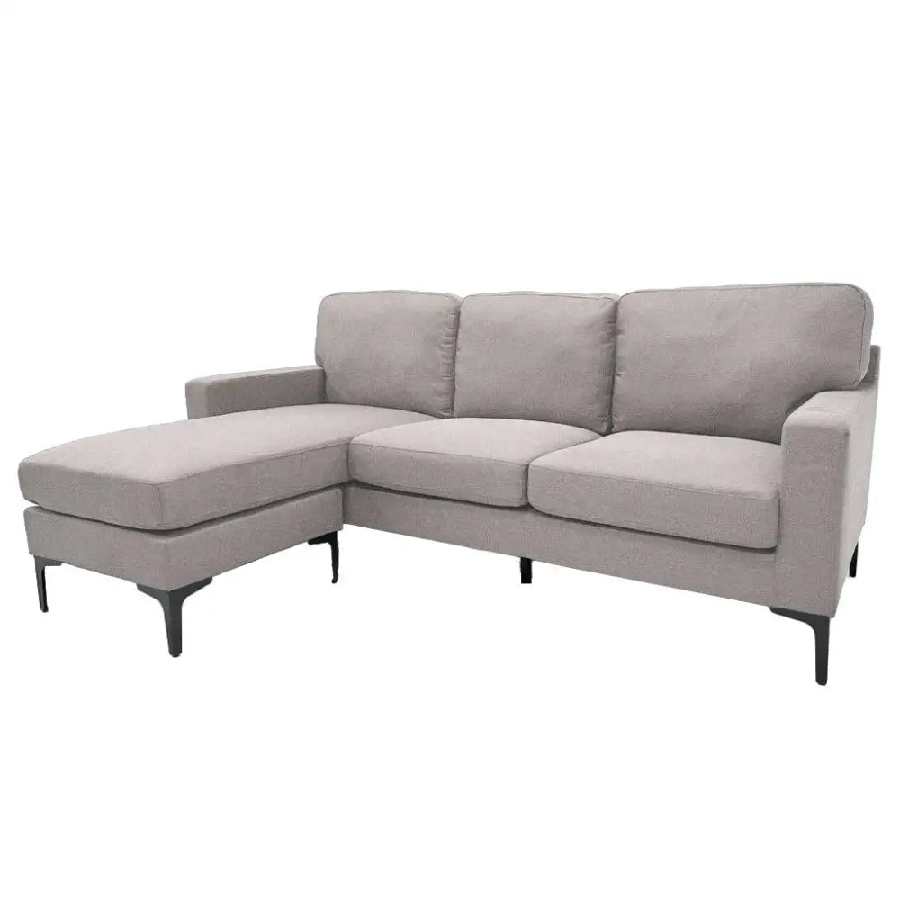 Sofá Seccional en L Tela Lino Beige con Piecero Movible Tokoa (SA-4317)