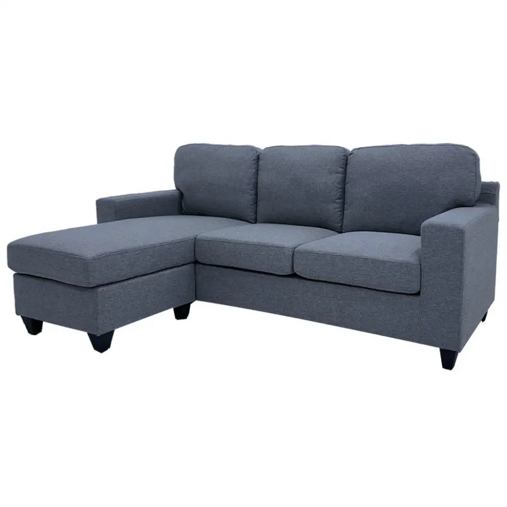 Sofá Seccional en L Tela Lino Gris Oscuro con Piecero Movible Tokoa (SA-4319)