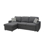 Sofá Seccional Lino Gris con Sofá Cama y Chaise con Baúl Tokoa (SA-4265) yapcr.com Costa Rica