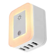 Tomacorriente de Pared con 4 Puertos USB y Luz Nocturna Forza (FWT-4012USB) - Cargador