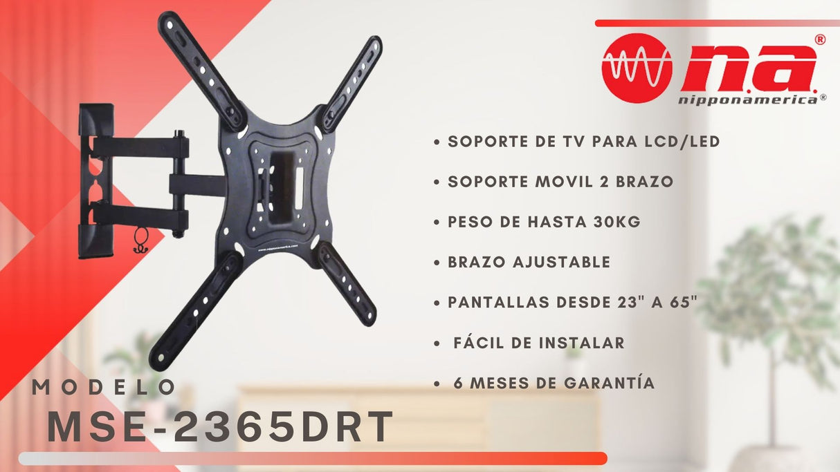 Soporte para TV Nippon Móvil 2 Brazos de 23” a 65” (MSE-2360DRT) yapcr.com Costa Rica