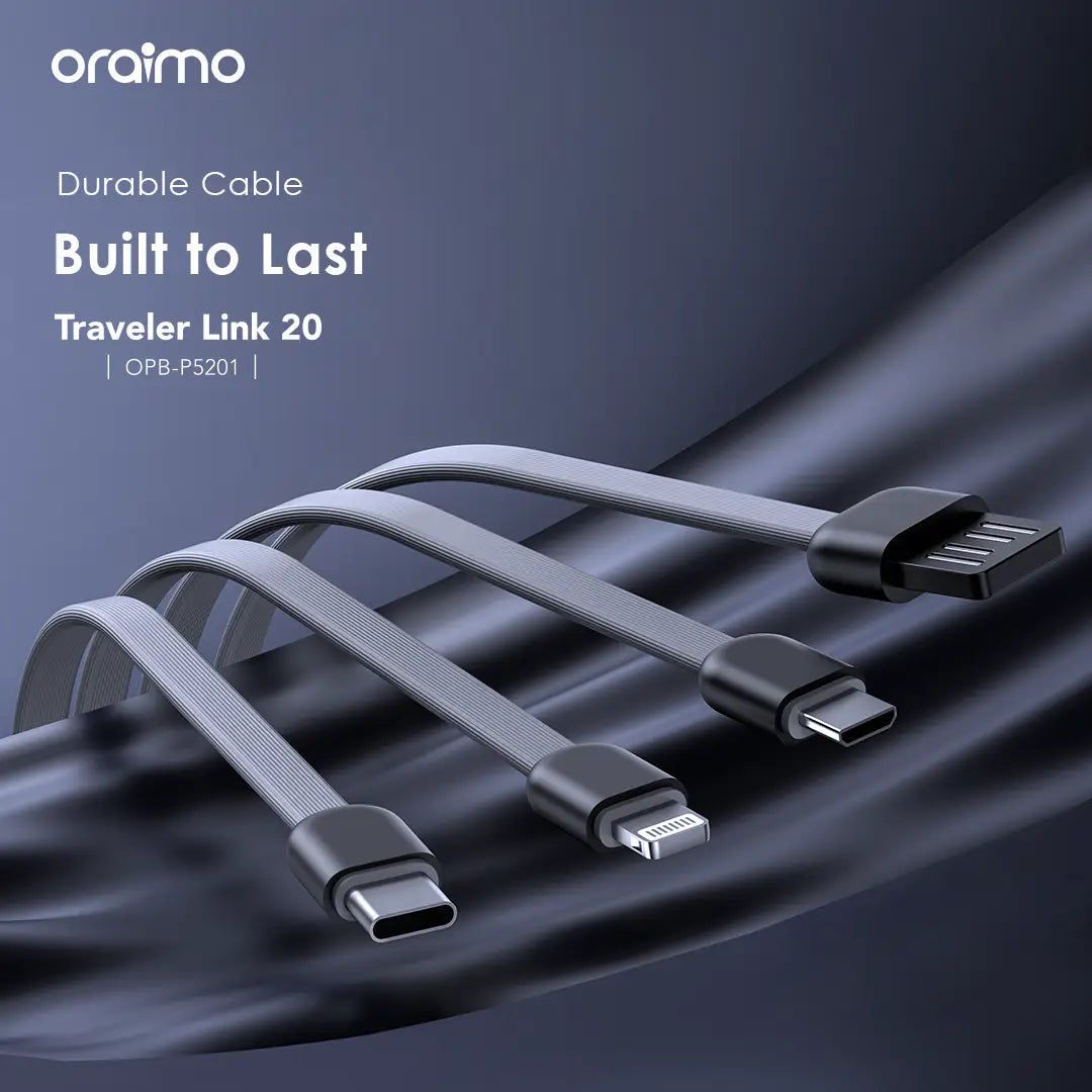 Cable multi-funcional con USB, USB-C y Lightning para carga rápida bidireccional en batería externa Xiaomi mah azul.