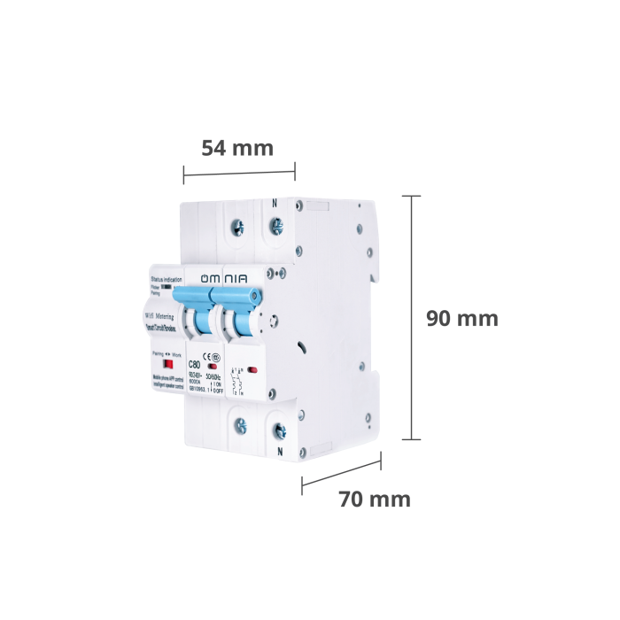 Breaker Smart Omnia (110V/240V) WiFi (OWCB-2P-C80)