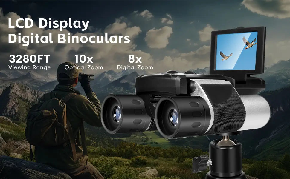 Binoculares digitales con pantalla LCD y cámara de 40MP con zoom óptico YS002.