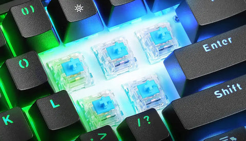 Iluminación de interruptores en el Teclado Mecánico Gaming Marvo KG947 con teclas PBT.