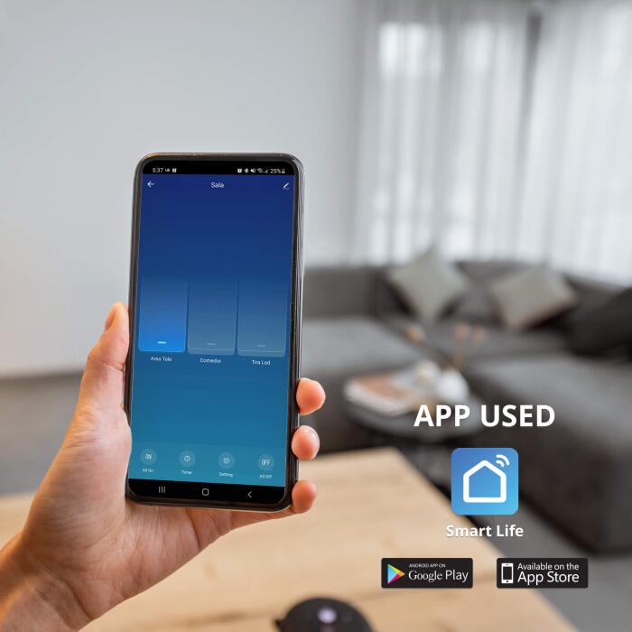 Apagador Inteligente Híbrido WiFi/RF 3 Vías Blanco Omnia (OWS-US3-W)