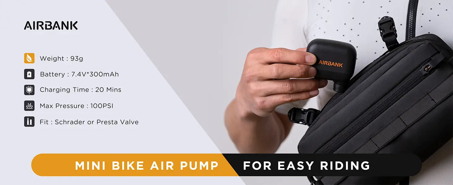 Inflador Mini AirBank AS100 Pocket SE Negro