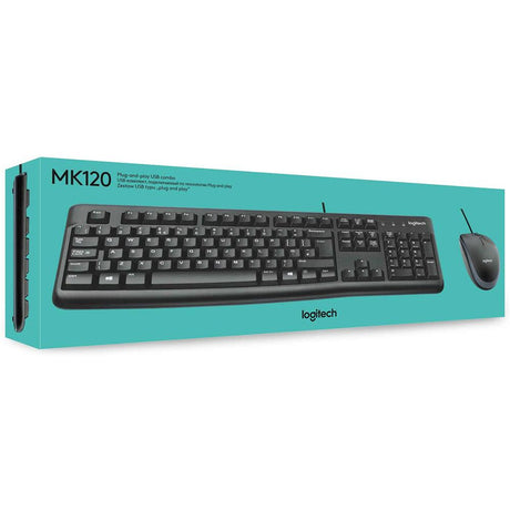 Set Teclado y Mouse USB Alámbricos Logitech MK120 (920-004428) yapcr.com Costa Rica