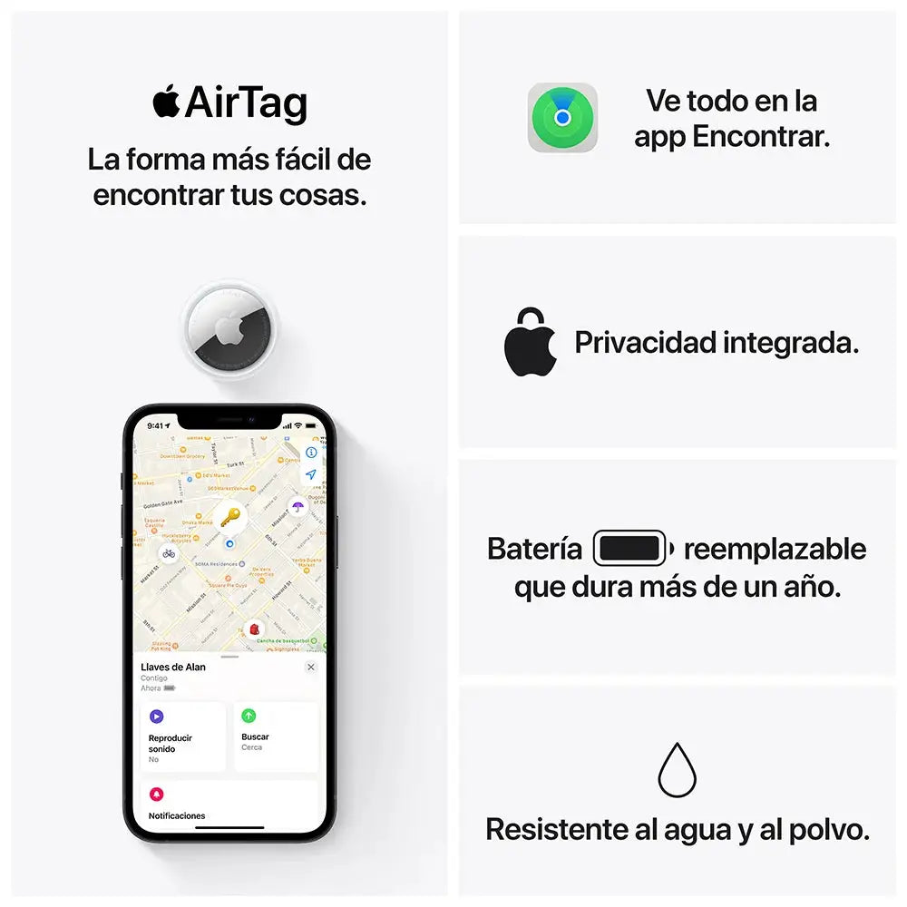 Dispositivo de Ubicación Apple AirTag 1 Pack (MX532AM/A) yapcr.com Costa Rica