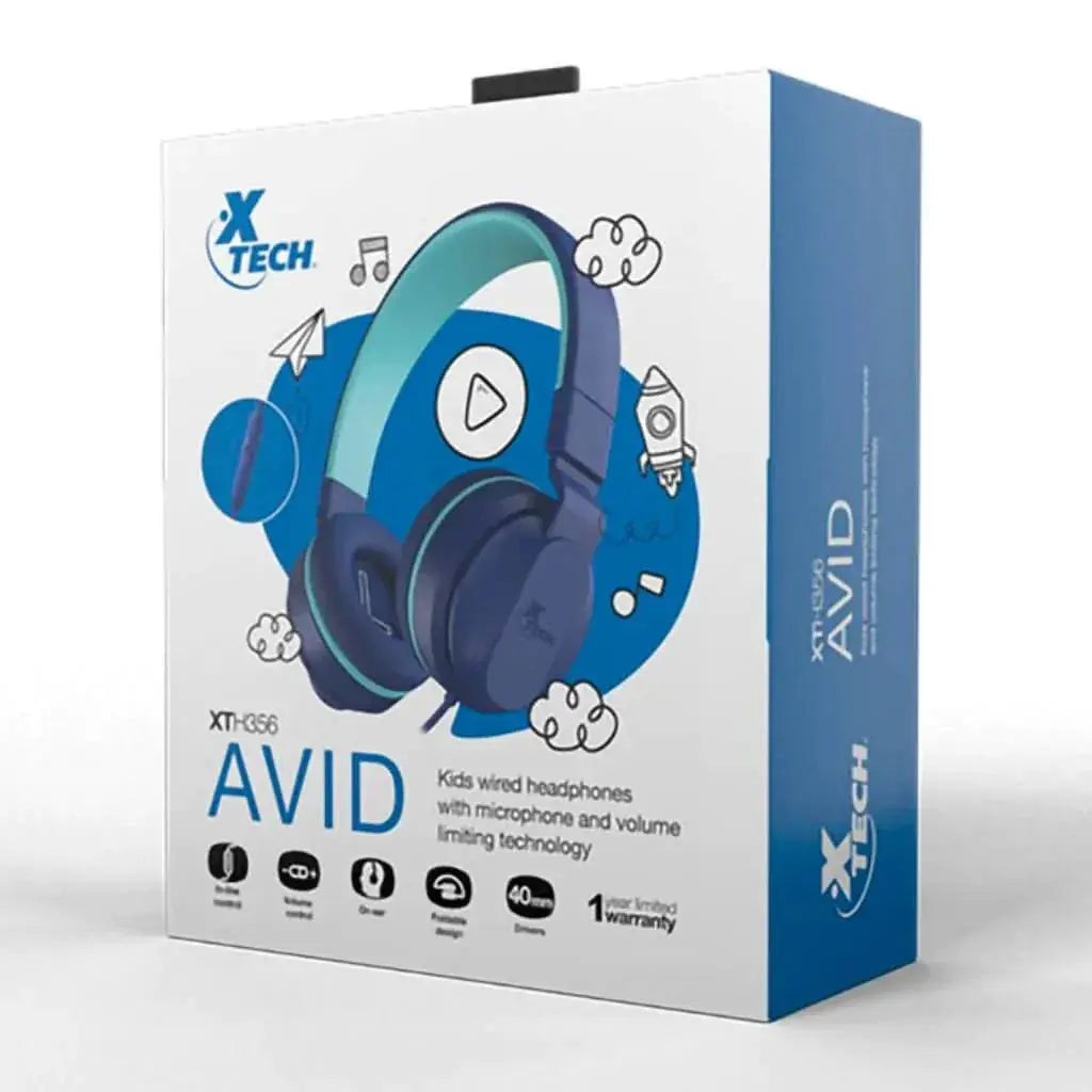 Audífonos Alámbricos de Diadema para Niños Xtech Avid Azul (XTH-356)