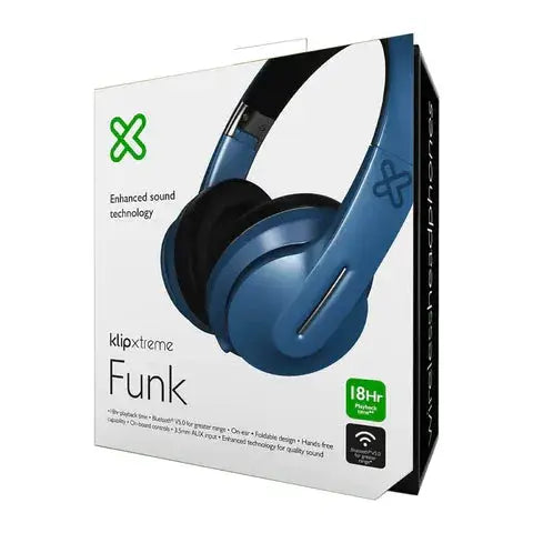 Audífonos Inalámbricos de Diadema Klip Xtreme Funk Azul (KWH-150BL)