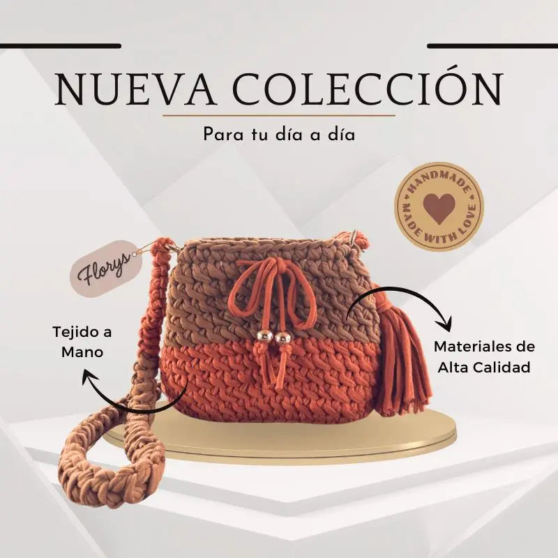 Bolso Tejido a Mano a Crochet Terracota Florys (FBC-003) yapcr.com Costa Rica