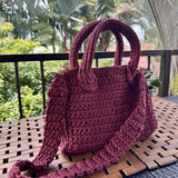 Bolso Tejido a Mano a Crochet Vino Florys (FBC-001) yapcr.com Costa Rica