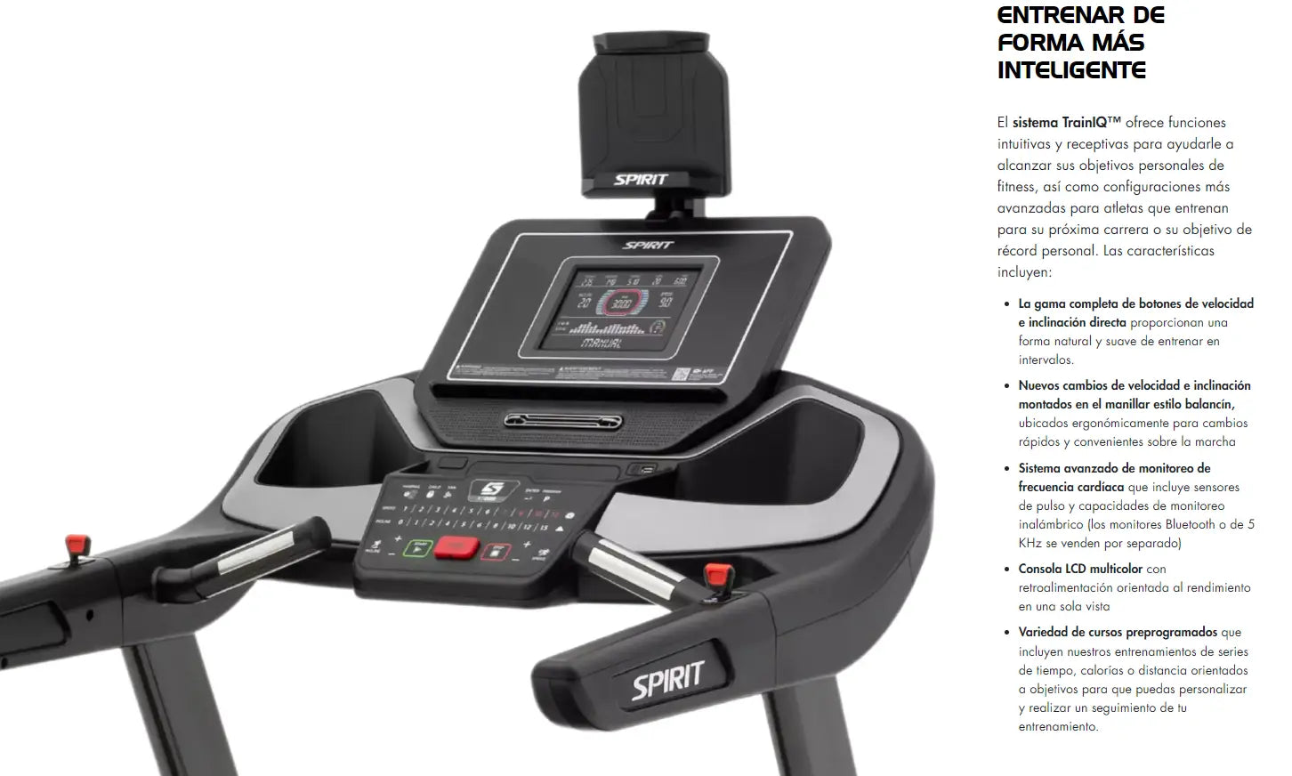 Caminadora Eléctrica 4.0 HP Spirit XT685 con monitor de frecuencia cardíaca y estilo balancín