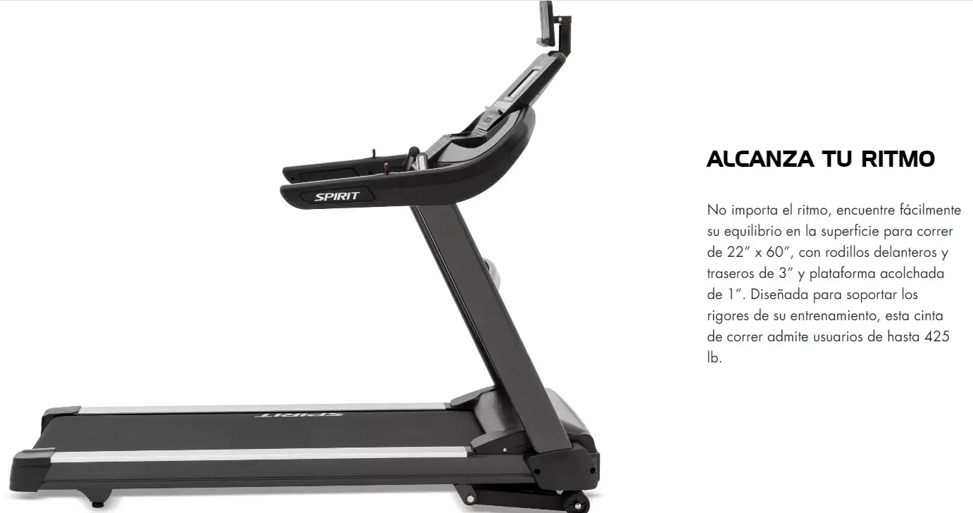 Caminadora Eléctrica 4.0 HP Spirit XT685 con consola para monitorear frecuencia cardíaca.