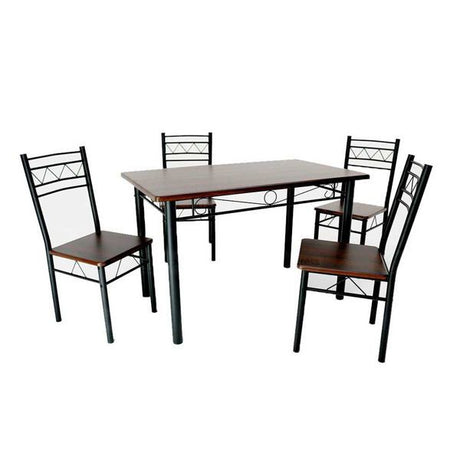 Juego de Comedor de 4 Sillas Metal/Madera Tokoa (CO-8024) yapcr.com Costa Rica