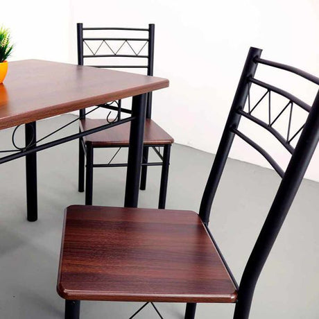 Juego de Comedor de 4 Sillas Metal/Madera Tokoa (CO-8024) yapcr.com Costa Rica