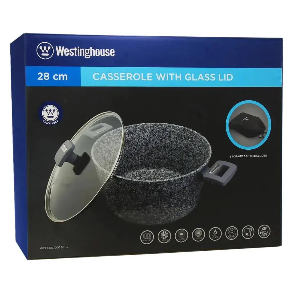 Cacerola con Tapa Acabado Granito 28 cm Westinghouse Gris (WCCC0070028GGY)