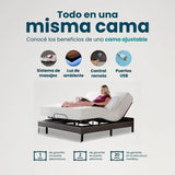 Cama Ajustable Eléctrica con Colchón Serene Gold Ortopédico