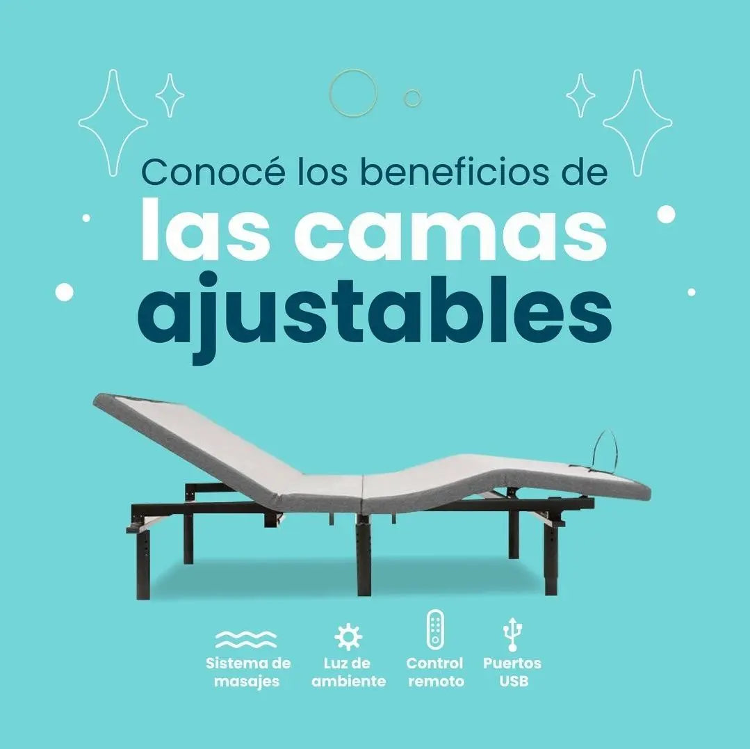 Cama Ajustable Eléctrica con Colchón Serene Gold Ortopédico